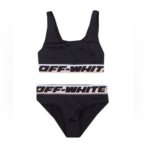 Off-White Black kids girls swim bikini size 10 designer luxury two piece
